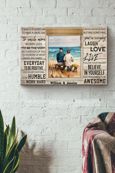 Old Couple At The Beach Today Is A Good Day Canvas Ideas, Canvas Hanging Prints,  Gift Idea Framed Prints, Canvas