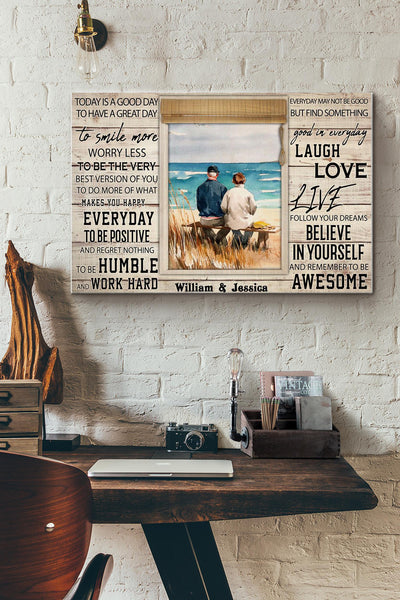 Old Couple At The Beach Today Is A Good Day Canvas Ideas, Canvas Hanging Prints,  Gift Idea Framed Prints, Canvas