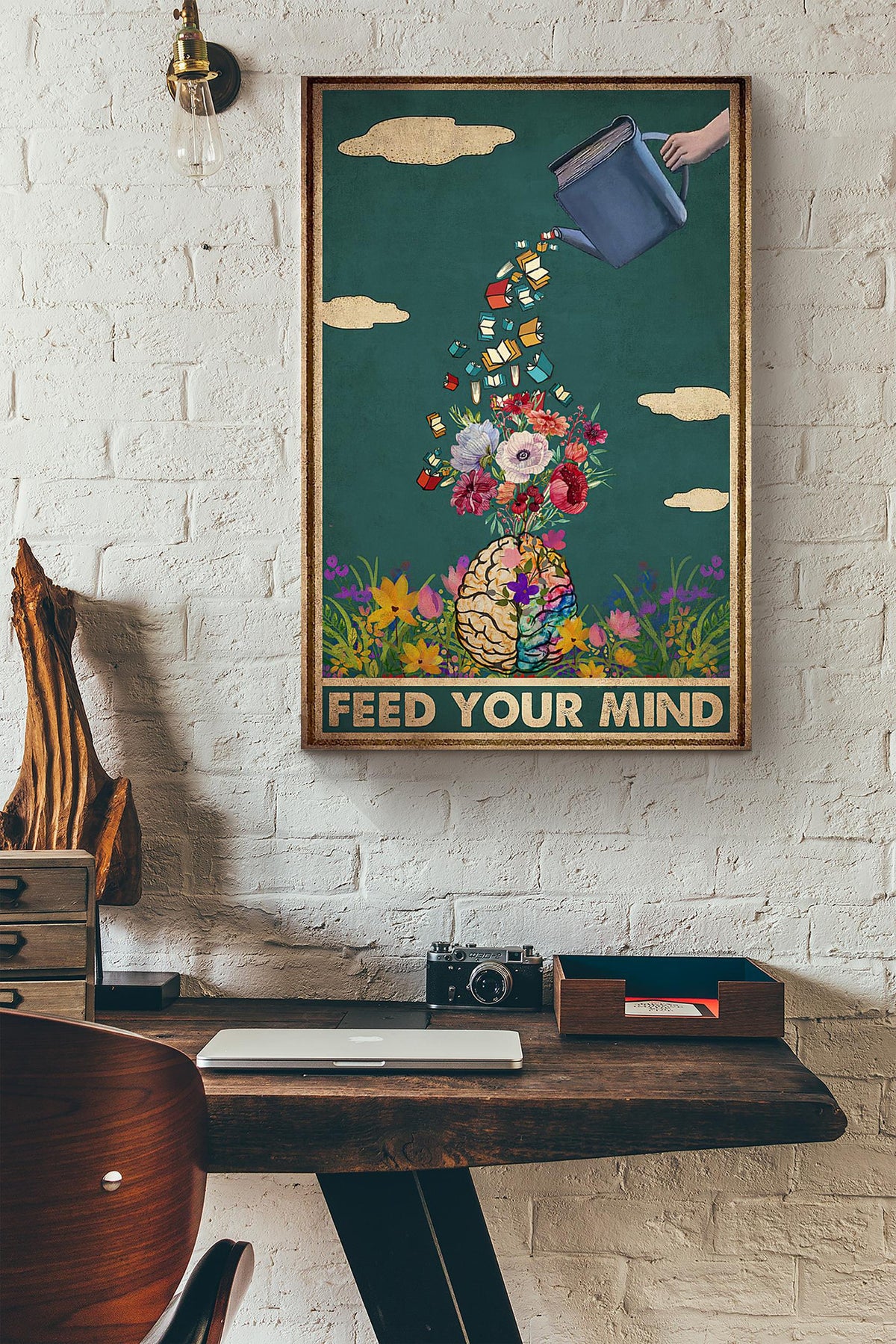 Reading Feed Your Mind Flowers Canvas Ideas, Canvas Hanging Prints,  Gift Idea Framed Prints, Canvas