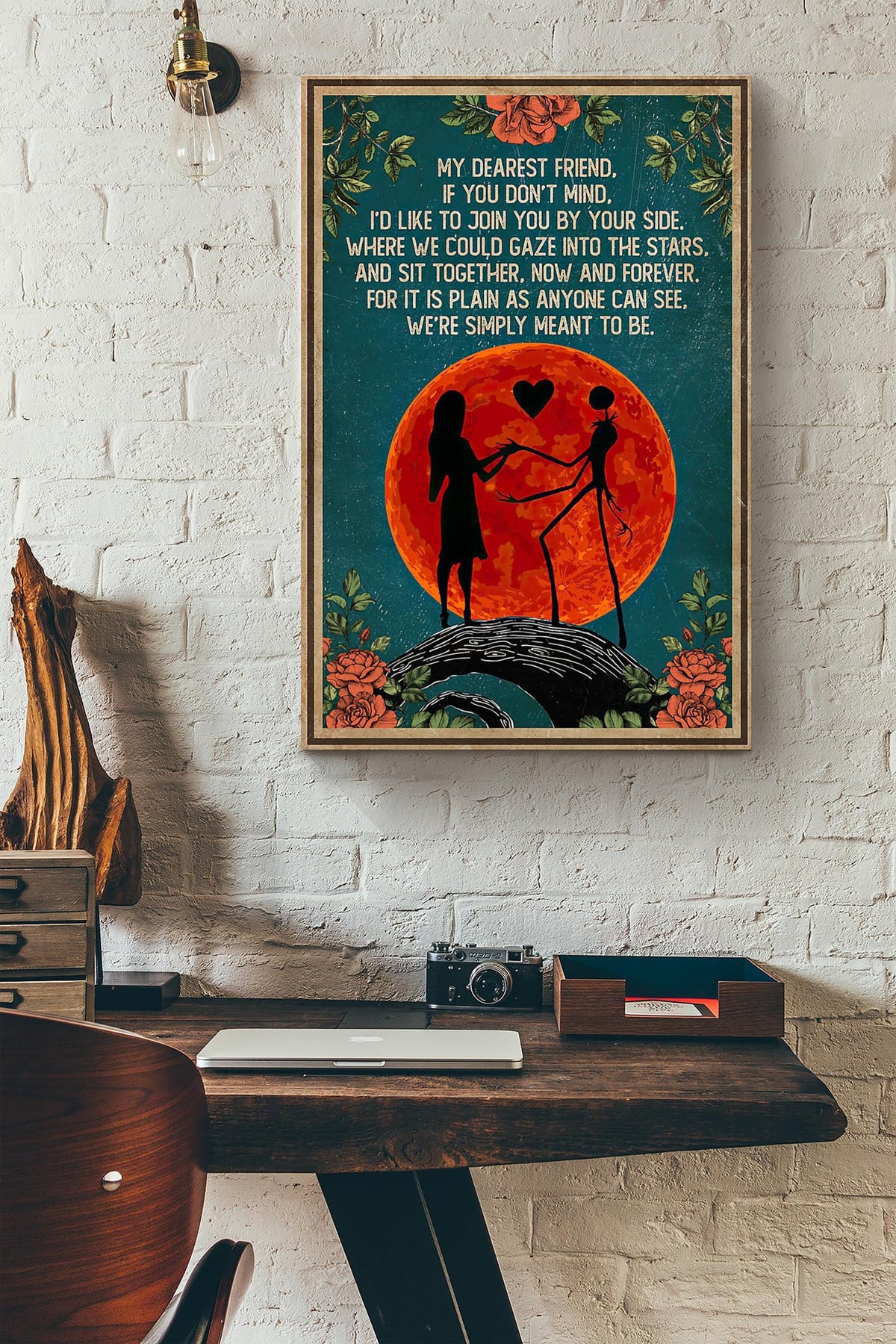 Skeleton Couple My Dearest Friend If You Dont Mind Were Simply Meant To Be Blood Moon Canvas Ideas, Canvas Hanging Prints, Gift Idea Framed Prints, Canvas