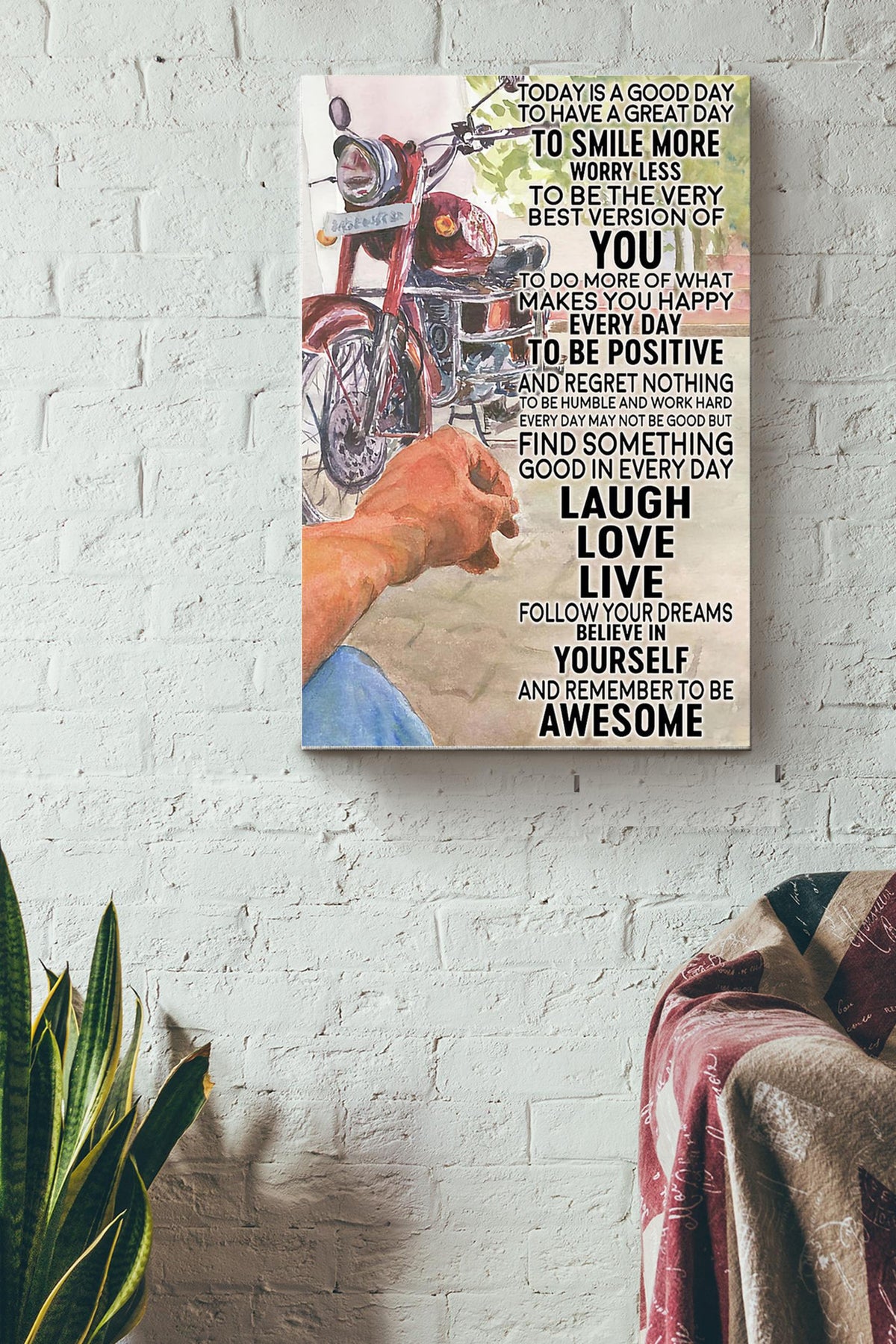 Motorcycle Traveling To Day Is A Good Day To Have A Great Day Canvas Ideas, Canvas Hanging Prints,  Gift Idea Framed Prints, Canvas