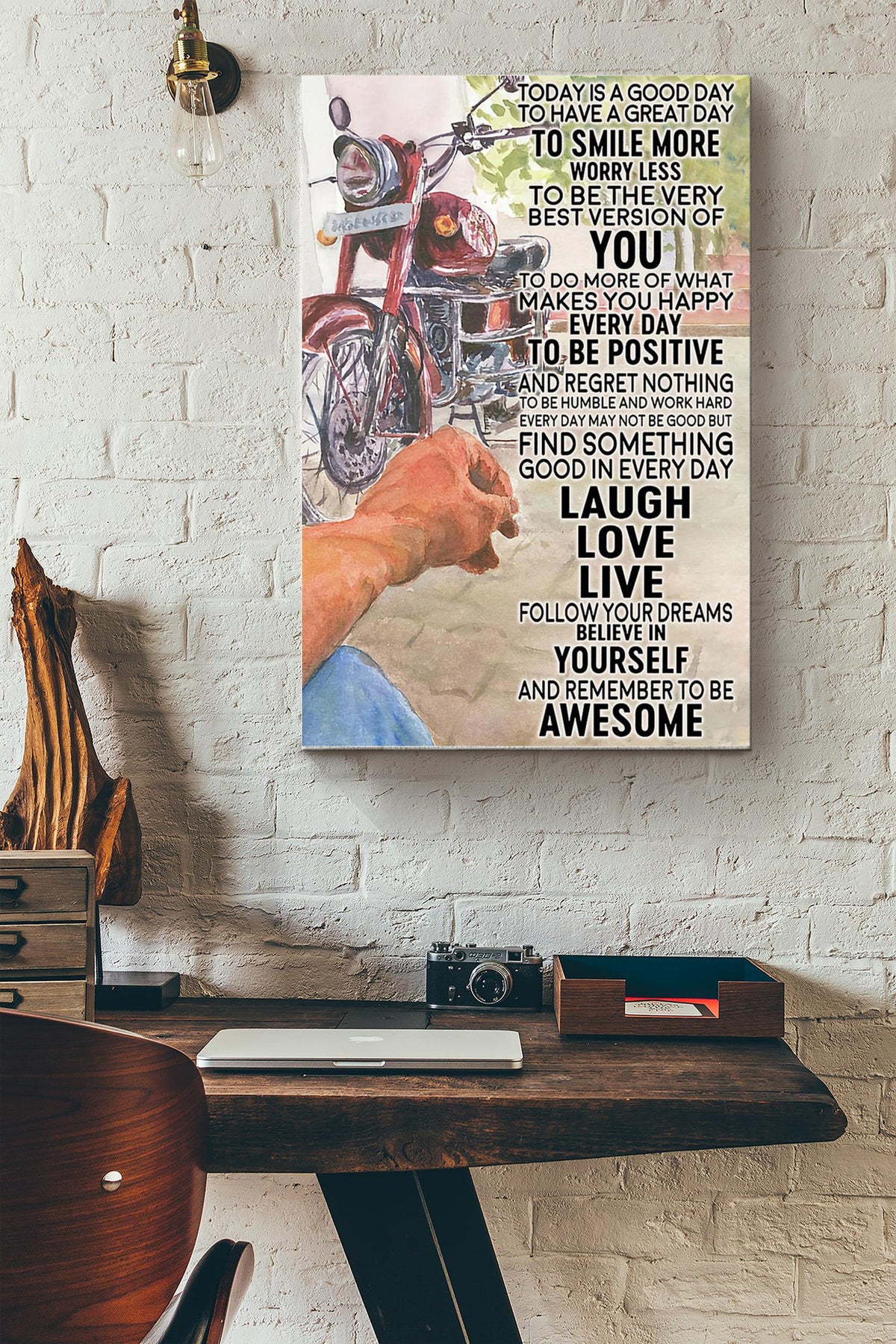Motorcycle Traveling To Day Is A Good Day To Have A Great Day Canvas Ideas, Canvas Hanging Prints,  Gift Idea Framed Prints, Canvas
