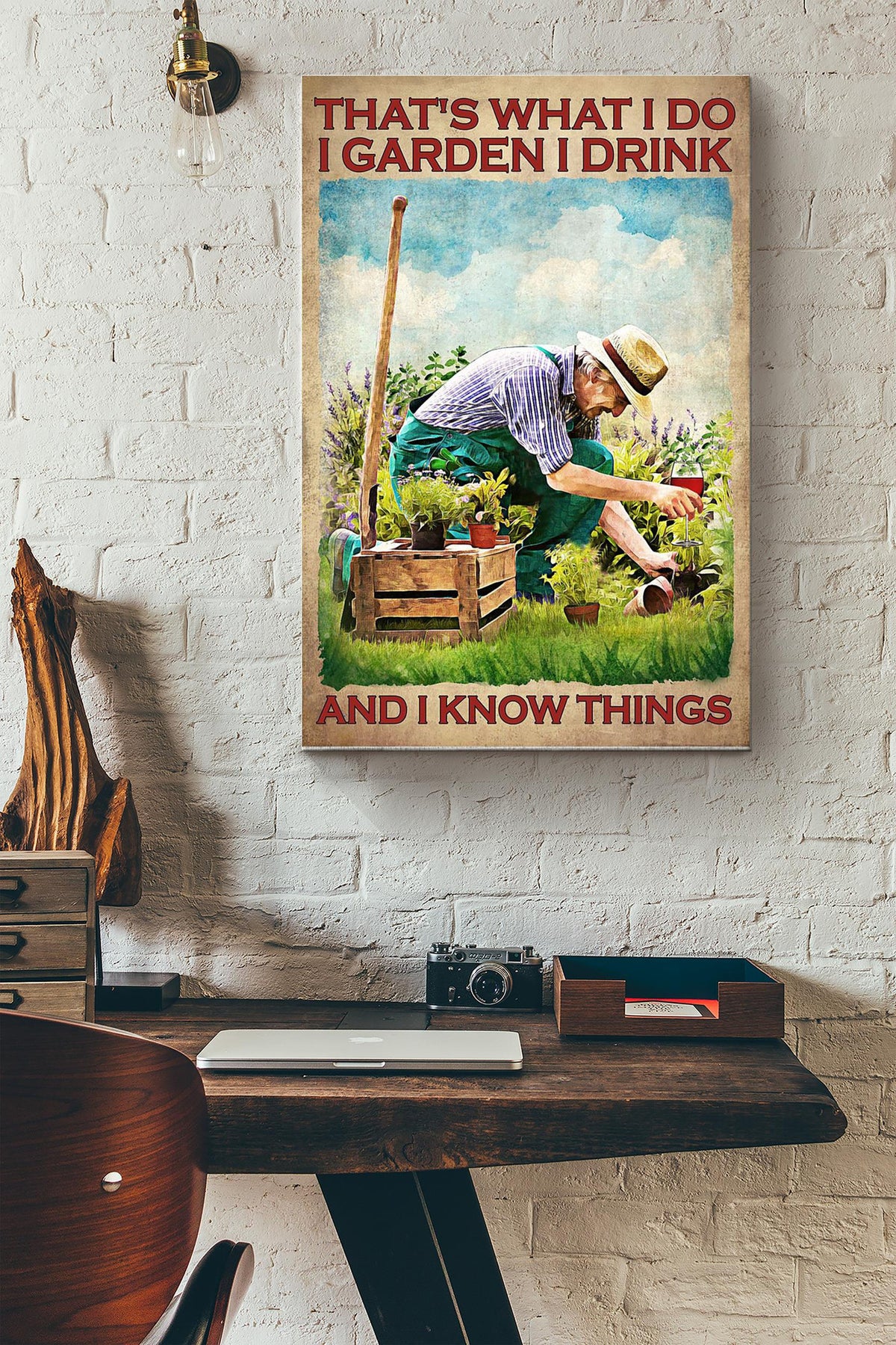 Thats What I Do I Garden I Drink And I Know Things Old Man Gardening Canvas Ideas, Canvas Hanging Prints,  Gift Idea Framed Prints, Canvas