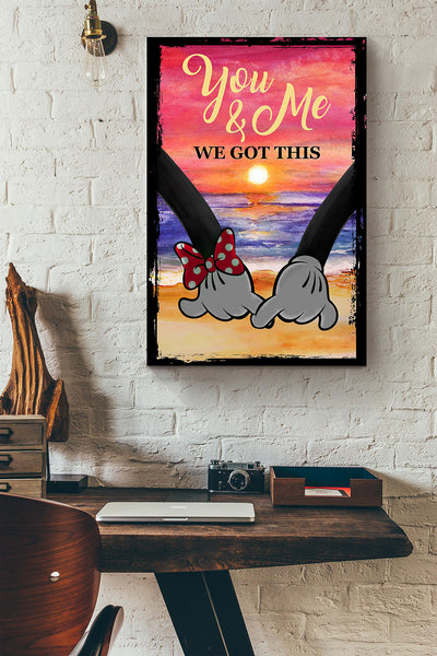 Mickey Couple You And Me We Got This Sunset Beach Canvas Ideas, Canvas Hanging Prints,  Gift Idea Framed Prints, Canvas