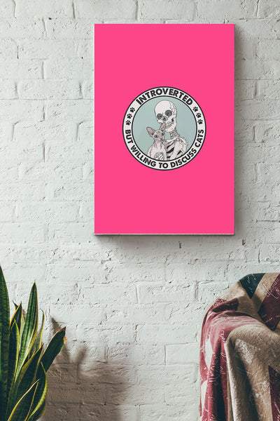 Introverted But Willing To Discuss Cats Sphinx And Skeleton Canvas Ideas, Canvas Hanging Prints,  Gift Idea Framed Prints, Canvas