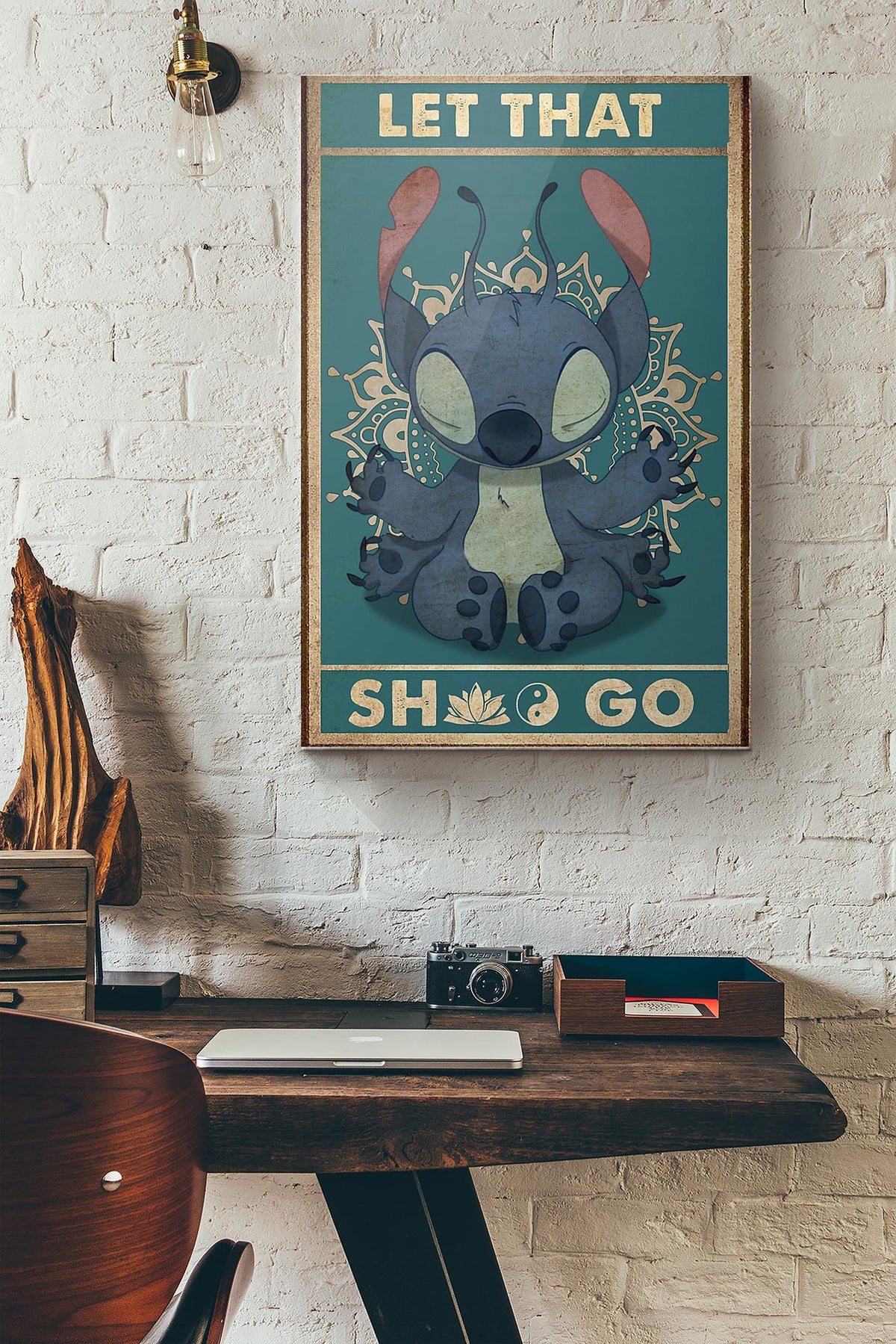 Stitch Yoga Let That Shit Go Canvas Ideas, Canvas Hanging Prints,  Gift Idea Framed Prints, Canvas