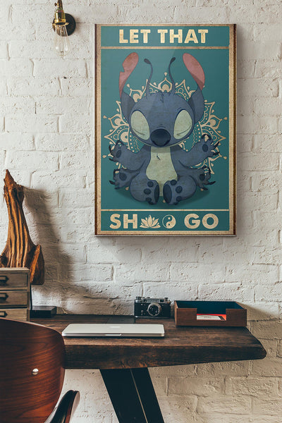 Stitch Yoga Let That Shit Go Canvas Ideas, Canvas Hanging Prints,  Gift Idea Framed Prints, Canvas