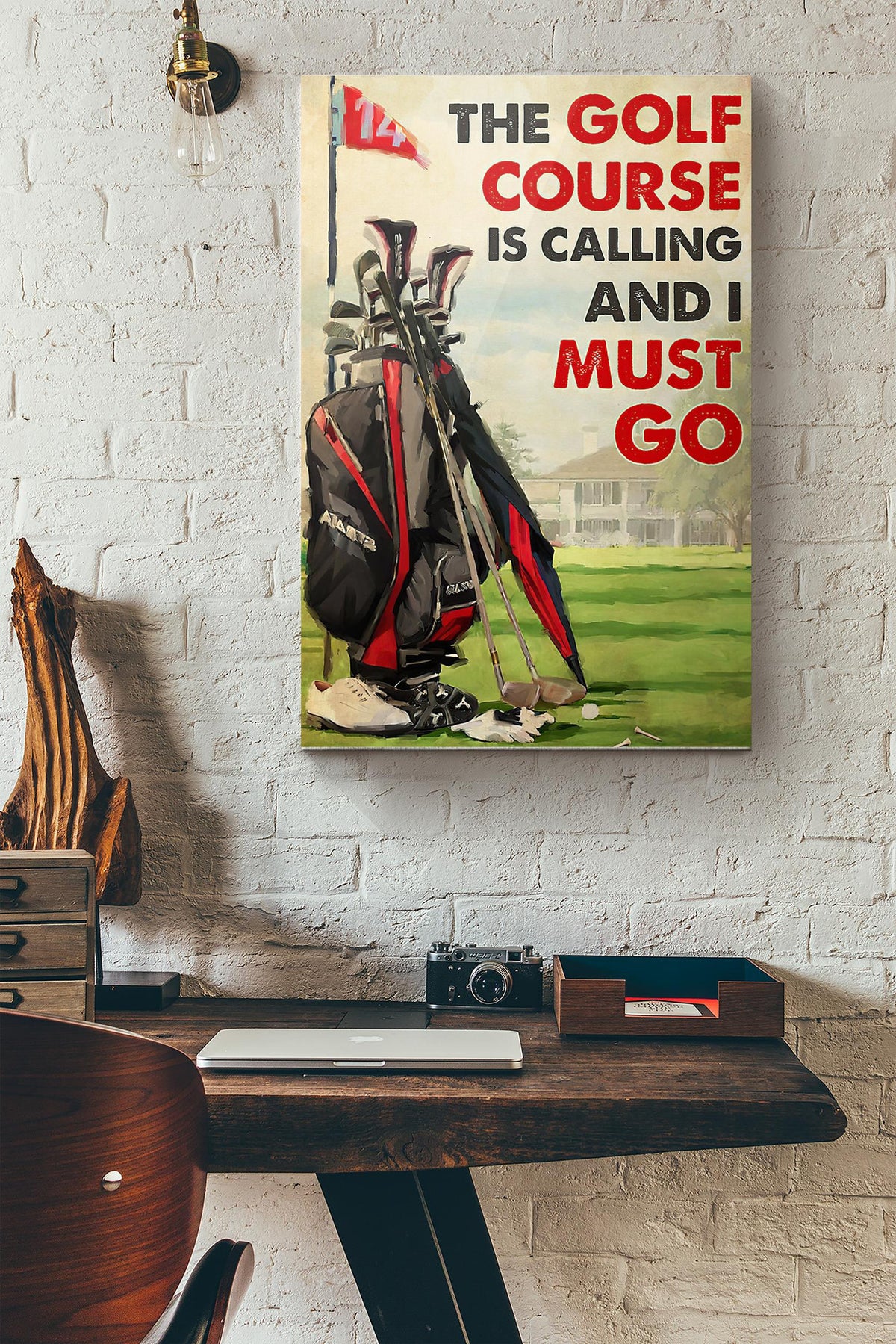 The Golf Course Is Calling And I Must Go Golf Bag Canvas Ideas, Canvas Hanging Prints,  Gift Idea Framed Prints, Canvas