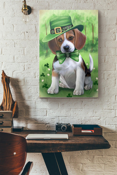 Irish St Patricks Day Beagles Canvas Ideas, Canvas Hanging Prints,  Gift Idea Framed Prints, Canvas