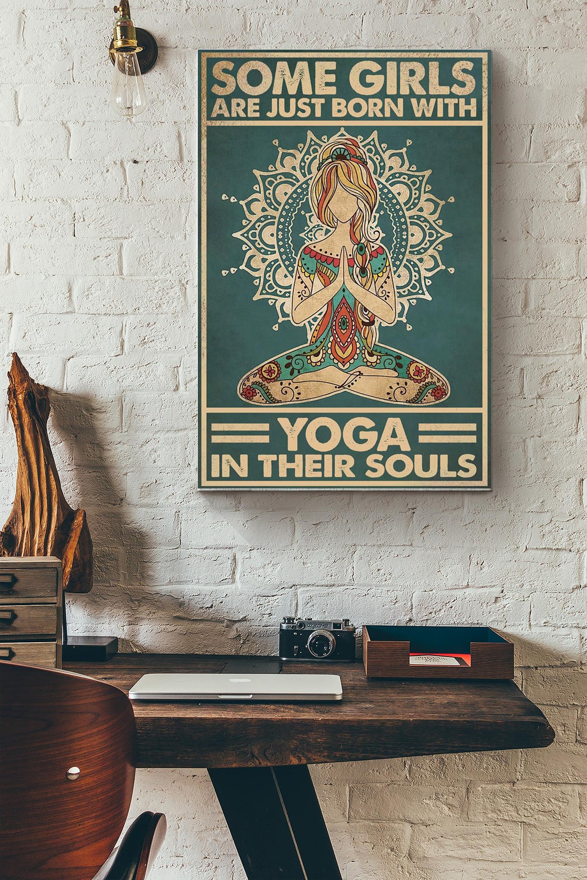 Some Girls Are Just Born With Yoga In Their Souls Yoga Girl Canvas Ideas, Canvas Hanging Prints,  Gift Idea Framed Prints, Canvas