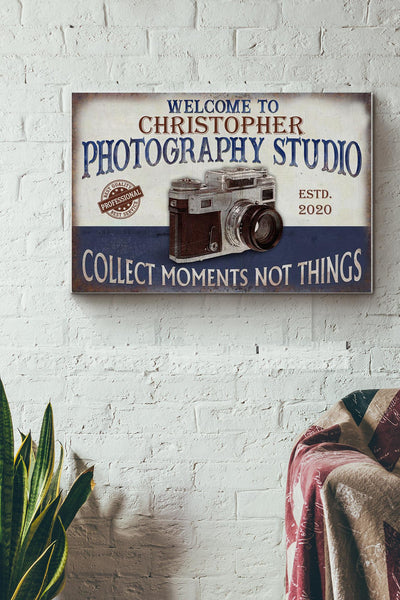 Personalized Photography Studio Collect Moments Not Things Canvas Ideas, Canvas Hanging Prints,  Gift Idea Framed Prints, Canvas