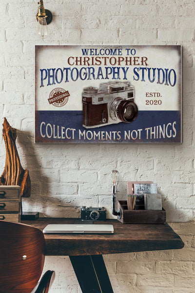 Personalized Photography Studio Collect Moments Not Things Canvas Ideas, Canvas Hanging Prints,  Gift Idea Framed Prints, Canvas