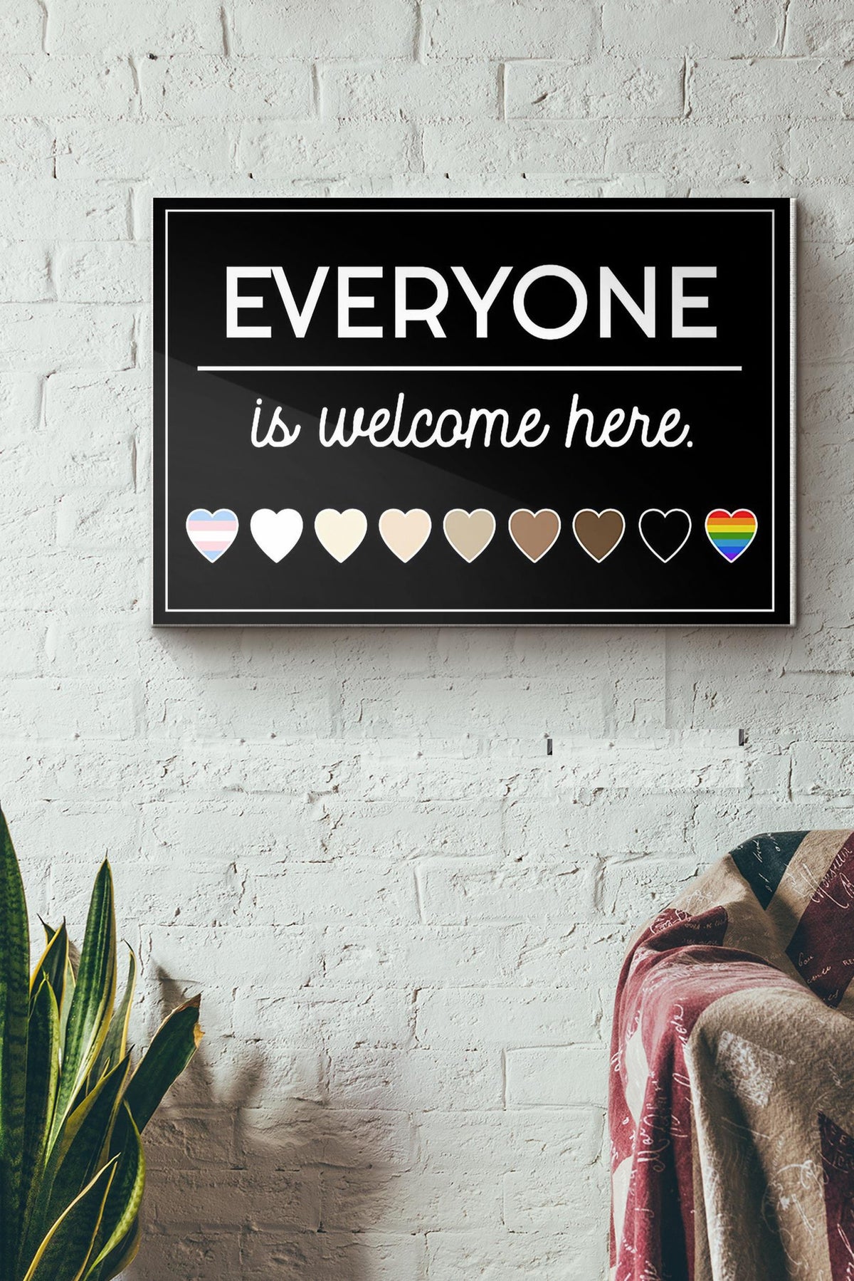 Lgbt Black Everyone Is Welcome Here Canvas Ideas, Canvas Hanging Prints,  Gift Idea Framed Prints, Canvas