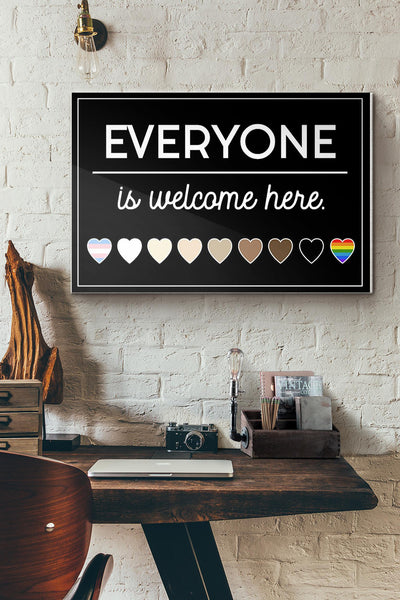 Lgbt Black Everyone Is Welcome Here Canvas Ideas, Canvas Hanging Prints,  Gift Idea Framed Prints, Canvas