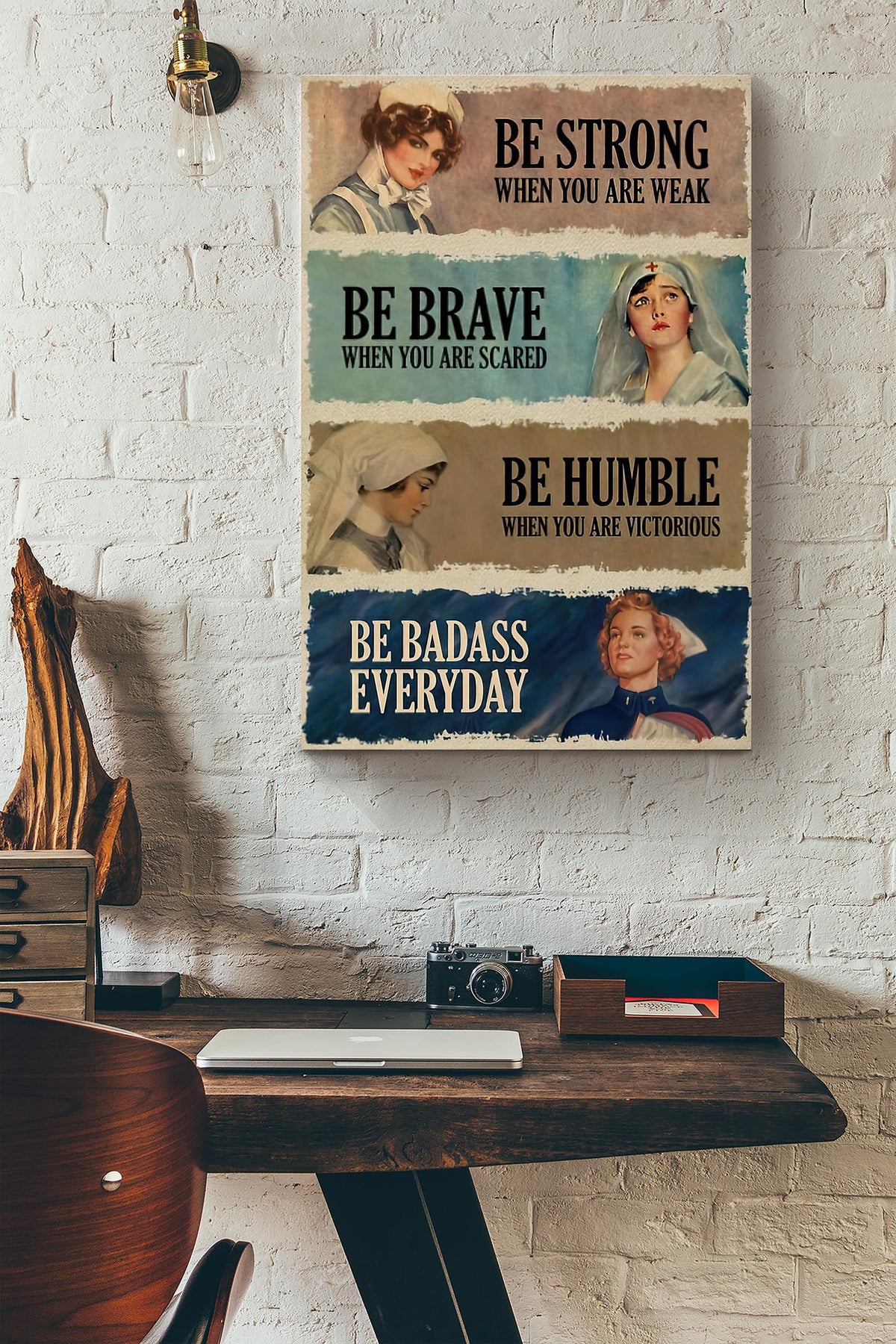 Nurses Be Strong Be Brave Be Humble Be Badass Canvas Ideas, Canvas Hanging Prints,  Gift Idea Framed Prints, Canvas