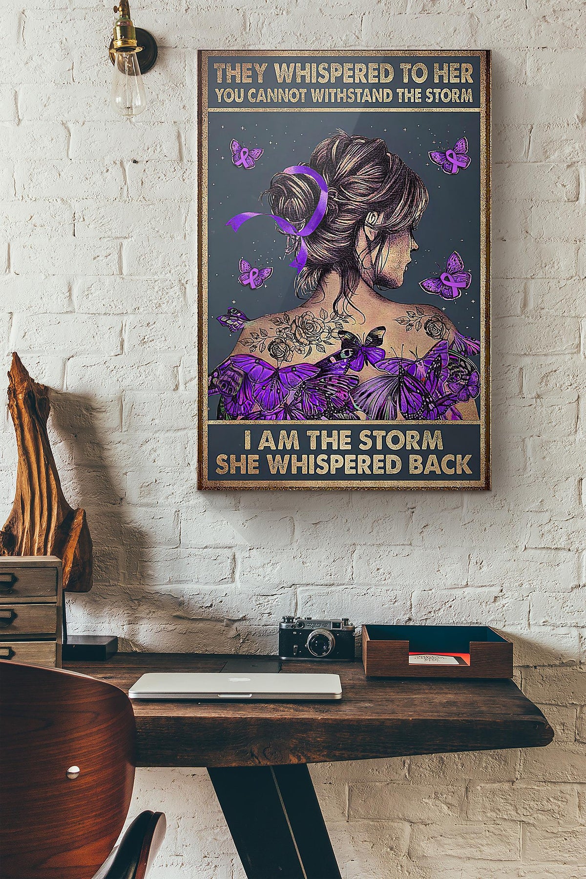 Purple Butterfly They Whispered To Her Canvas Ideas, Canvas Hanging Prints,  Gift Idea Framed Prints, Canvas