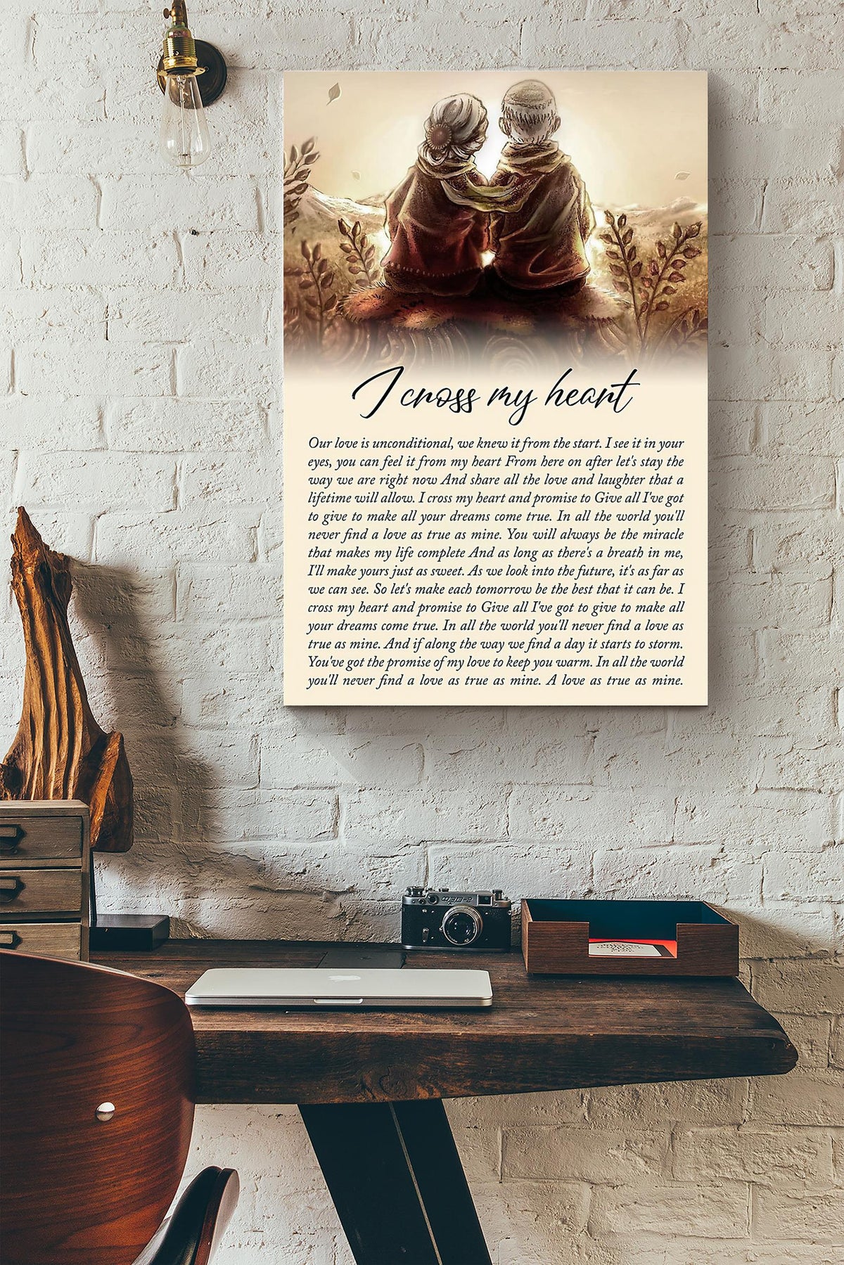 Old Couple I Cross My Heart Canvas Ideas, Canvas Hanging Prints,  Gift Idea Framed Prints, Canvas