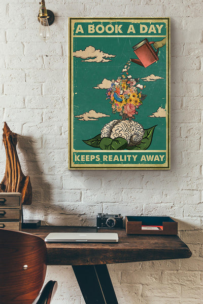 Reading A Book A Day Keeps Reality Away Canvas Ideas, Canvas Hanging Prints,  Gift Idea Framed Prints, Canvas