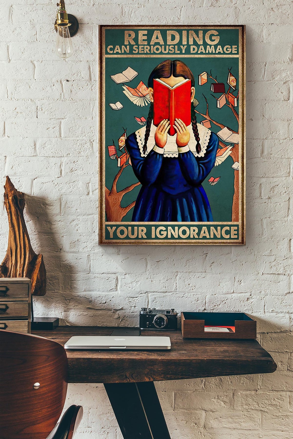 Reading Can Seriously Damage Your Ignorance Canvas Ideas, Canvas Hanging Prints,  Gift Idea Framed Prints, Canvas