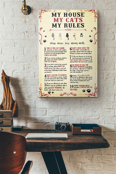 My House My Cats My Rules Canvas Ideas, Canvas Hanging Prints,  Gift Idea Framed Prints, Canvas