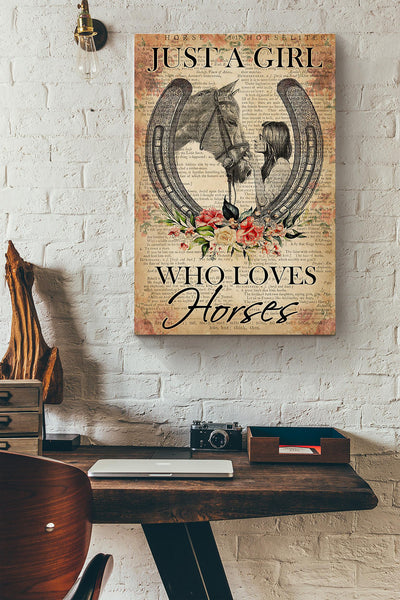Just Girl Who Loves Horses Dictionary Flowers Horseliter Canvas Ideas, Canvas Hanging Prints,  Gift Idea Framed Prints, Canvas