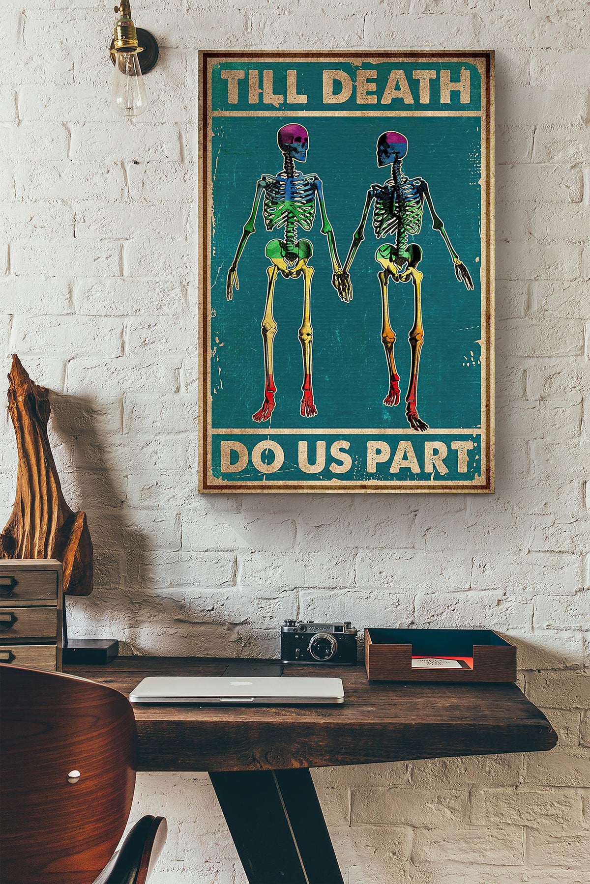 Lgbt Skeleton Color Till Death Do Us Part Canvas Ideas, Canvas Hanging Prints,  Gift Idea Framed Prints, Canvas