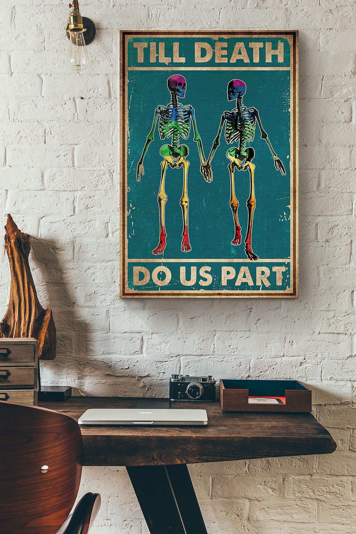 Lgbt Skeleton Color Till Death Do Us Part Canvas Ideas, Canvas Hanging Prints,  Gift Idea Framed Prints, Canvas