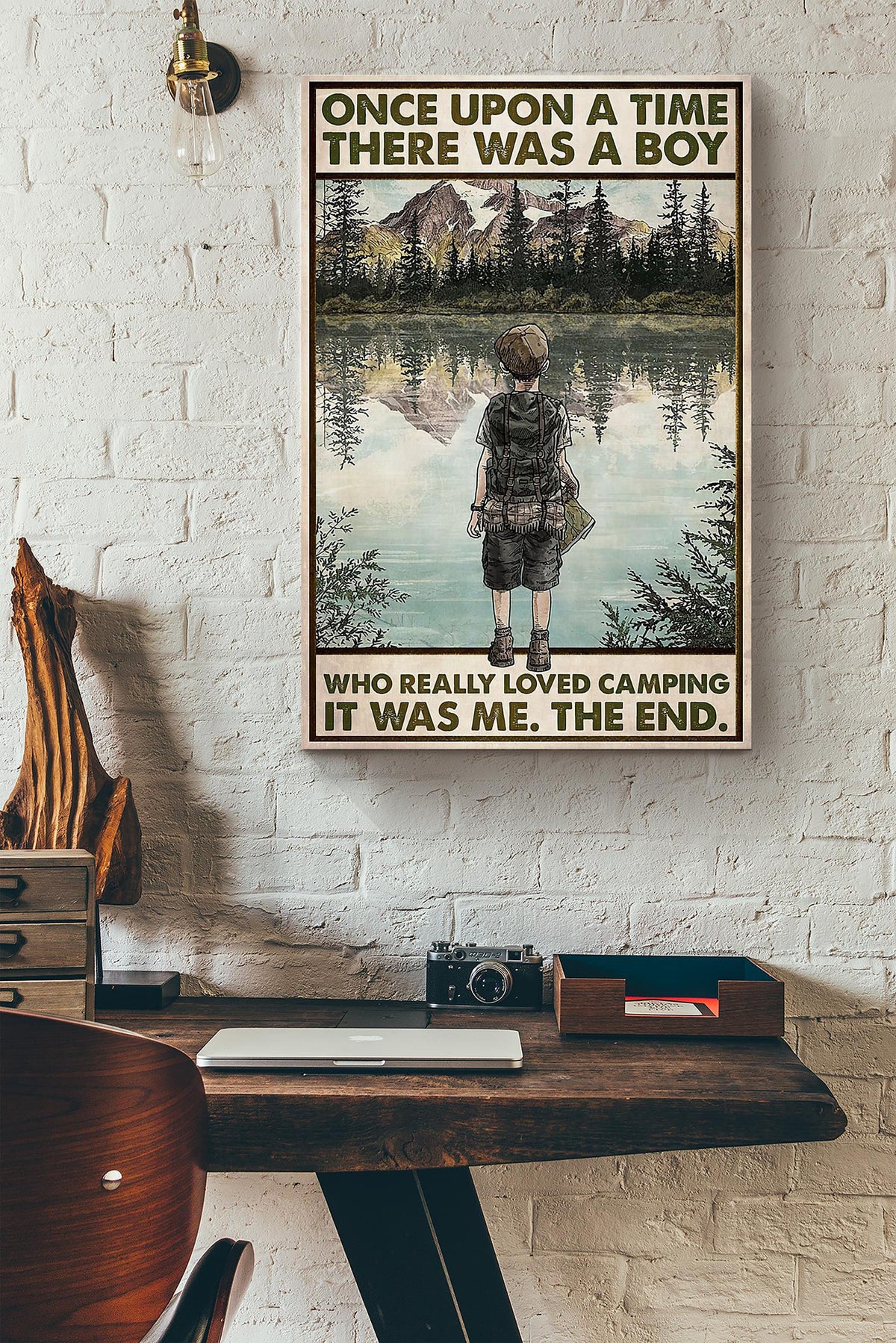 Once Upon A Time There Was A Boy Who Really Loved Camping Canvas Ideas, Canvas Hanging Prints,  Gift Idea Framed Prints, Canvas