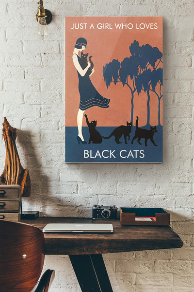 Just A Girl Who Loves Black Cat Canvas Ideas, Canvas Hanging Prints,  Gift Idea Framed Prints, Canvas