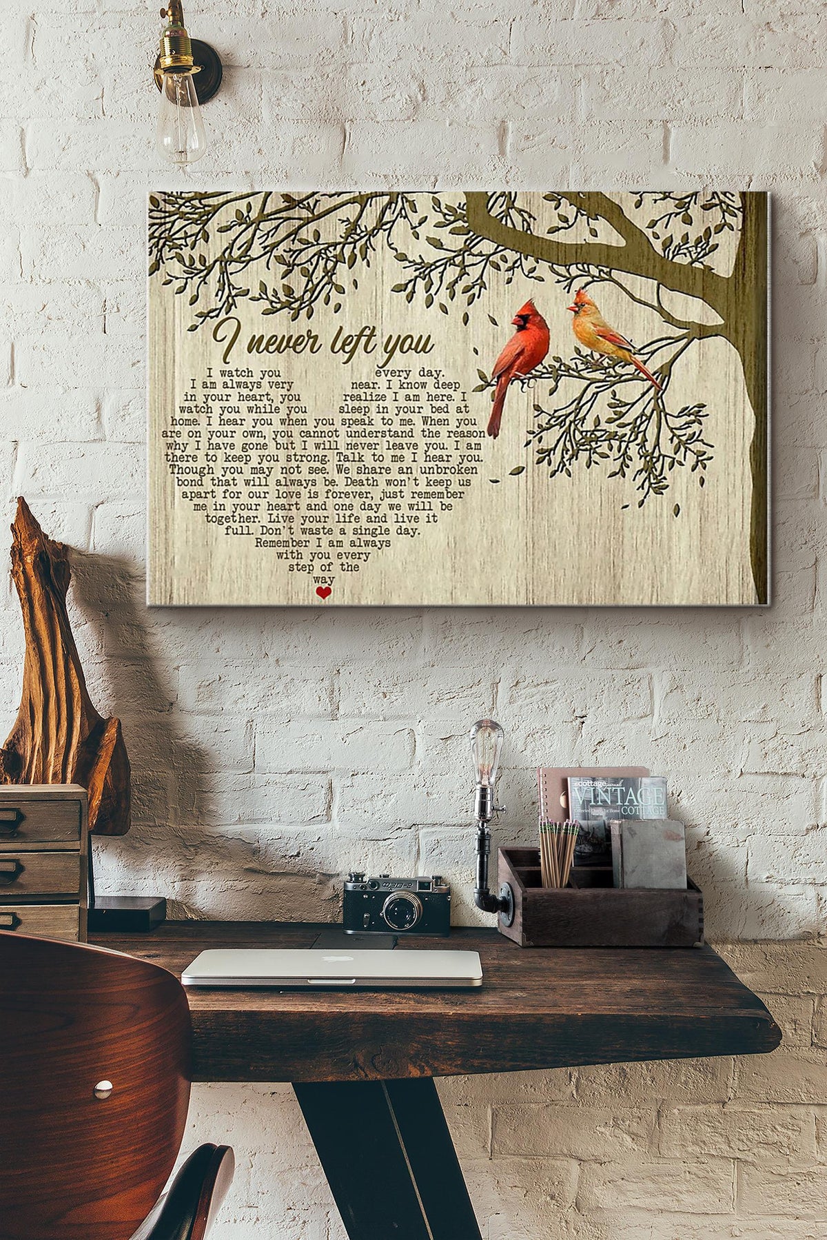 Parrot Couple I Never Left You Canvas Ideas, Canvas Hanging Prints,  Gift Idea Framed Prints, Canvas