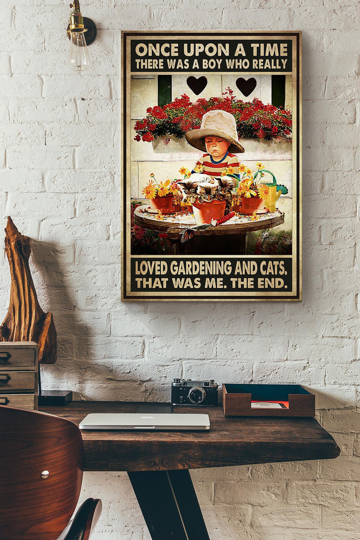 There Was A Boy Who Really Loved Gardening And Cats That Was Me Canvas Ideas, Canvas Hanging Prints,  Gift Idea Framed Prints, Canvas