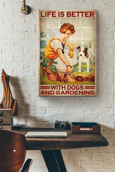 Life Is Better With Golden Dogs And Gardening Canvas Ideas, Canvas Hanging Prints,  Gift Idea Framed Prints, Canvas