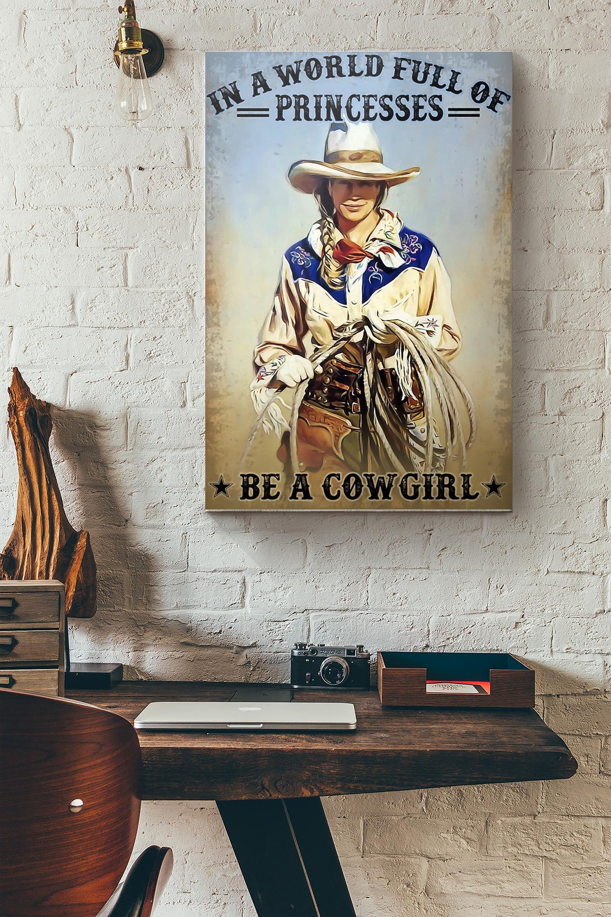 In A World Full Of Princesses Be A Cowgirl Canvas Ideas, Canvas Hanging Prints,  Gift Idea Framed Prints, Canvas