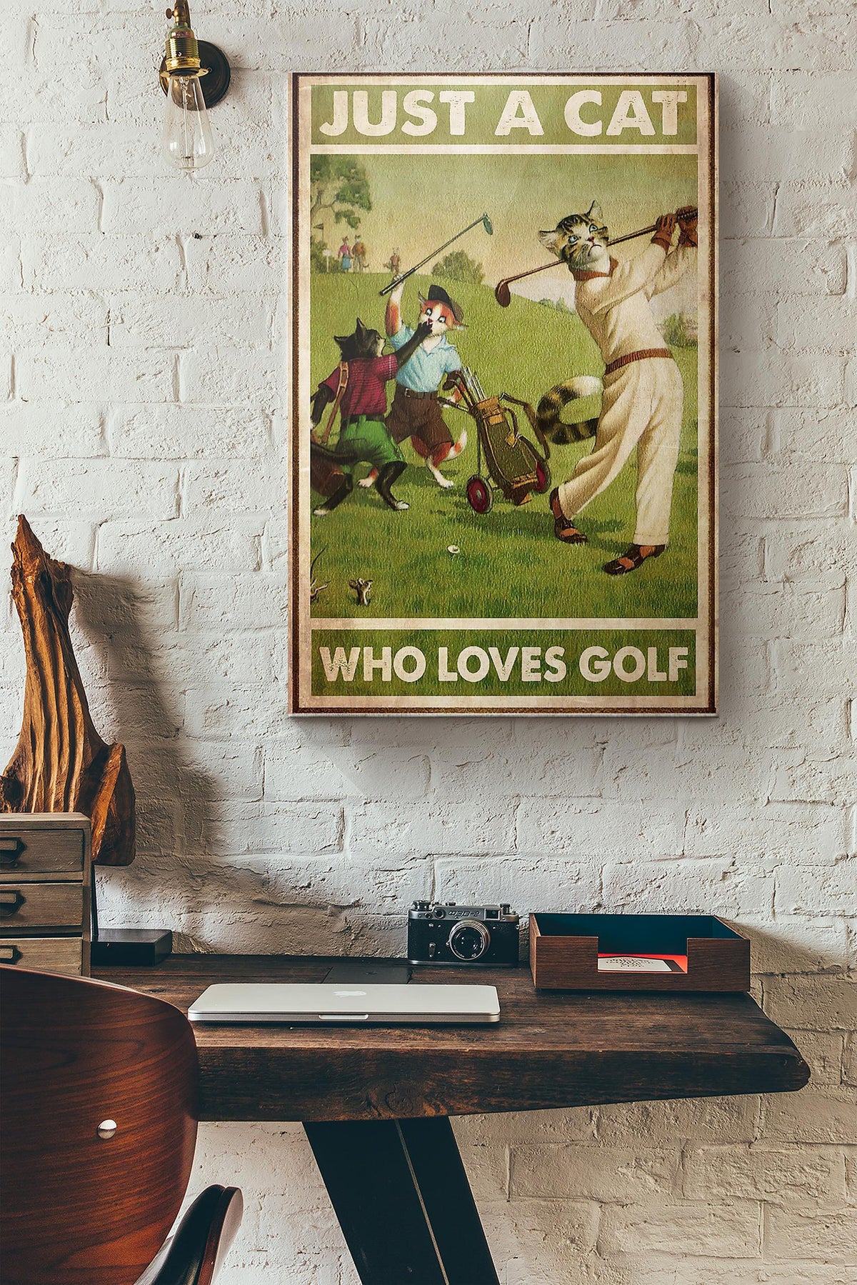Just Cat Who Loves Golf Canvas Ideas, Canvas Hanging Prints,  Gift Idea Framed Prints, Canvas