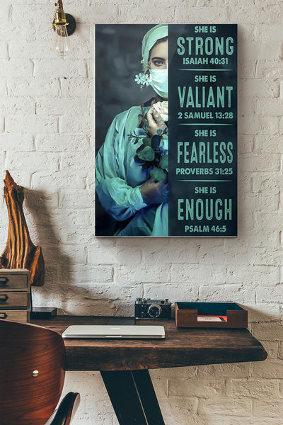 Nurse She Is Strong She Is Valiant Canvas Ideas, Canvas Hanging Prints,  Gift Idea Framed Prints, Canvas