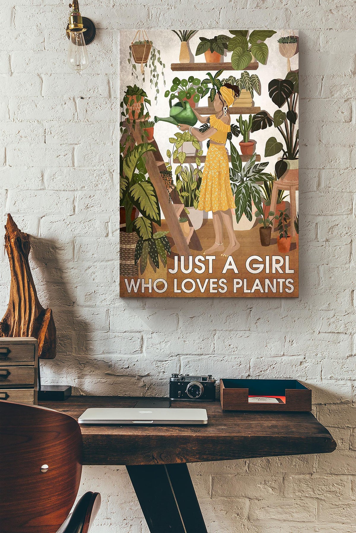 Just A Girl Who Loves Plants Gardening Canvas Ideas, Canvas Hanging Prints, Gift Idea Framed Prints, Canvas