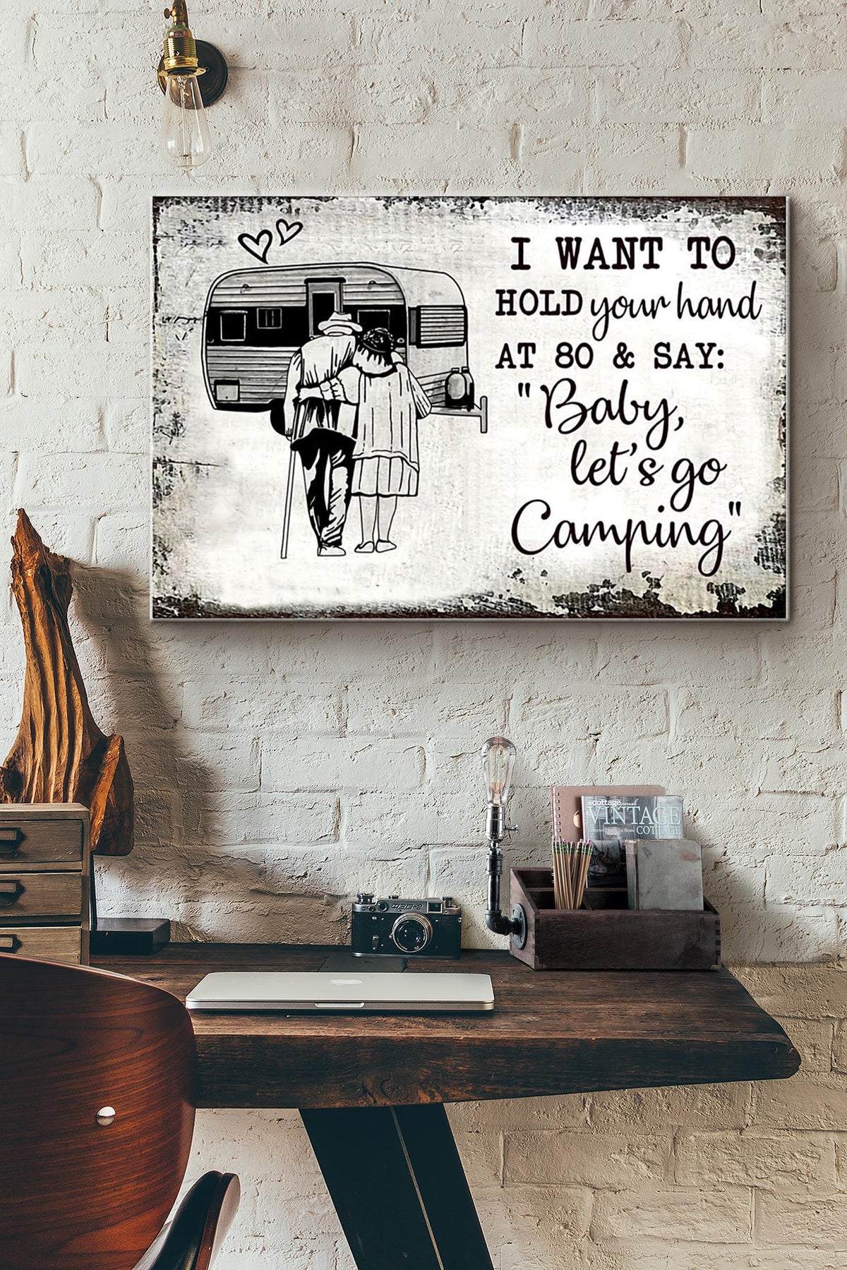 I Want To Hold Your Hand At 80 And Say Baby Lets Go Camping Canvas Ideas, Canvas Hanging Prints,  Gift Idea Framed Prints, Canvas