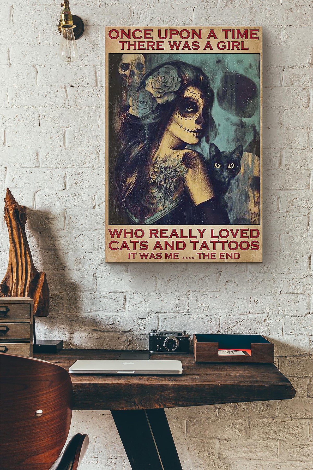 Ouat There Was Girl Who Really Loved Tattoo And Cats Canvas Ideas, Canvas Hanging Prints,  Gift Idea Framed Prints, Canvas