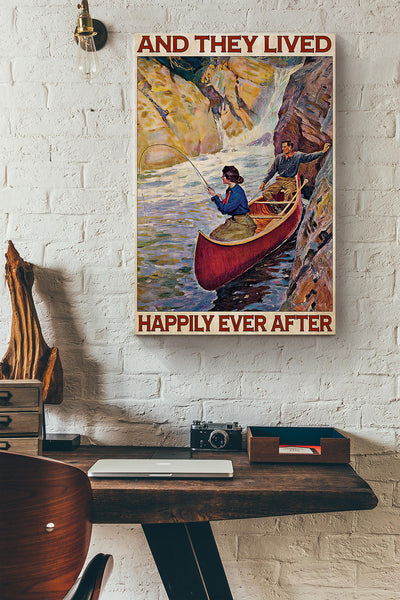 River Fishing Partner They Lived Happily Ever After Canvas Ideas, Canvas Hanging Prints,  Gift Idea Framed Prints, Canvas