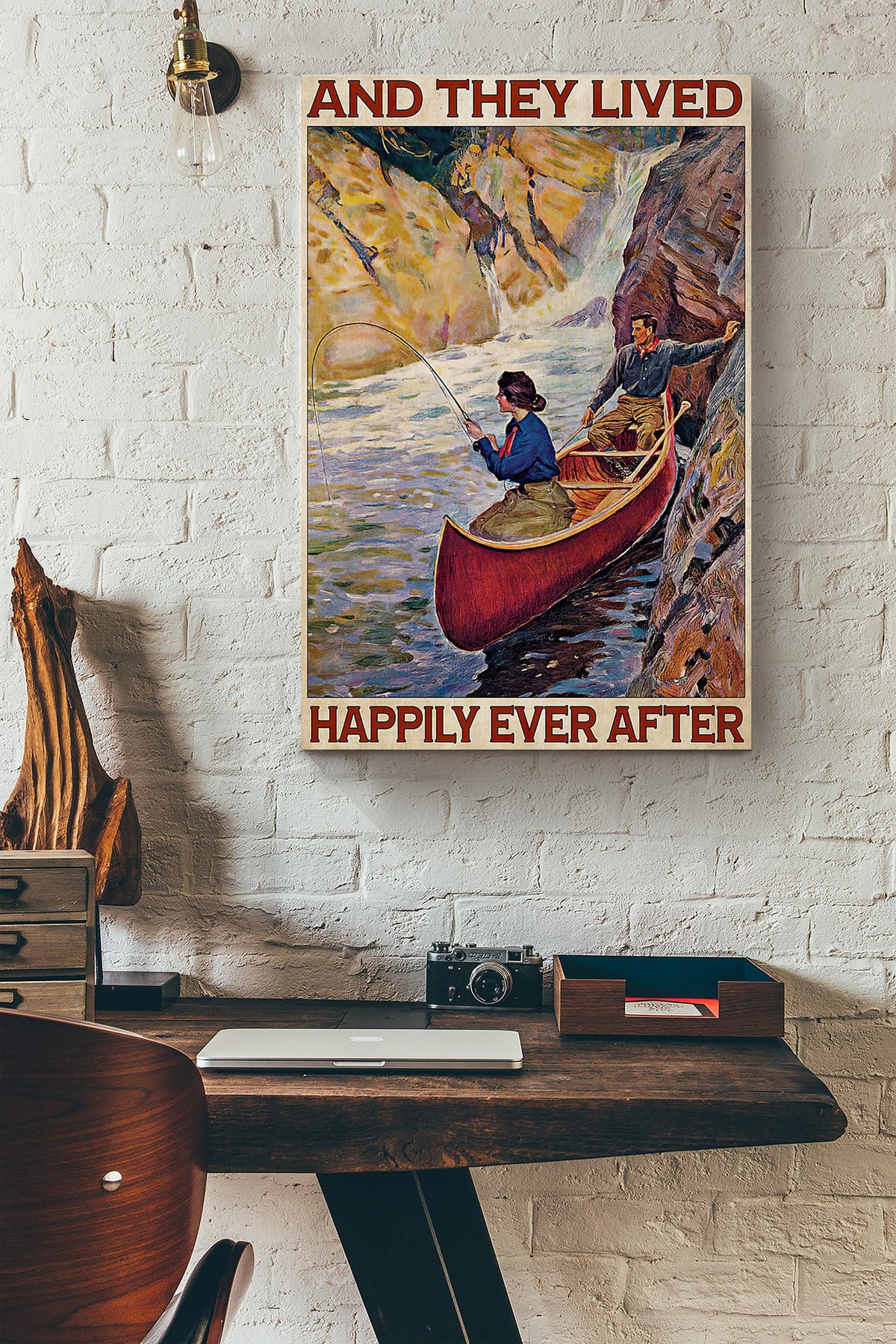 River Fishing Partner They Lived Happily Ever After Canvas Ideas, Canvas Hanging Prints,  Gift Idea Framed Prints, Canvas