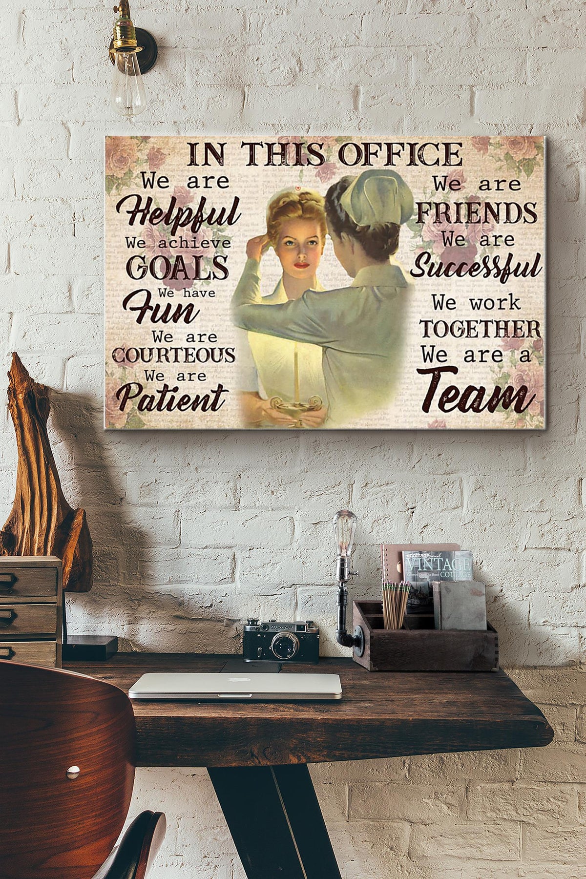 In This Office We Are Helpful We Achieve Goals Nurse Canvas Ideas, Canvas Hanging Prints,  Gift Idea Framed Prints, Canvas