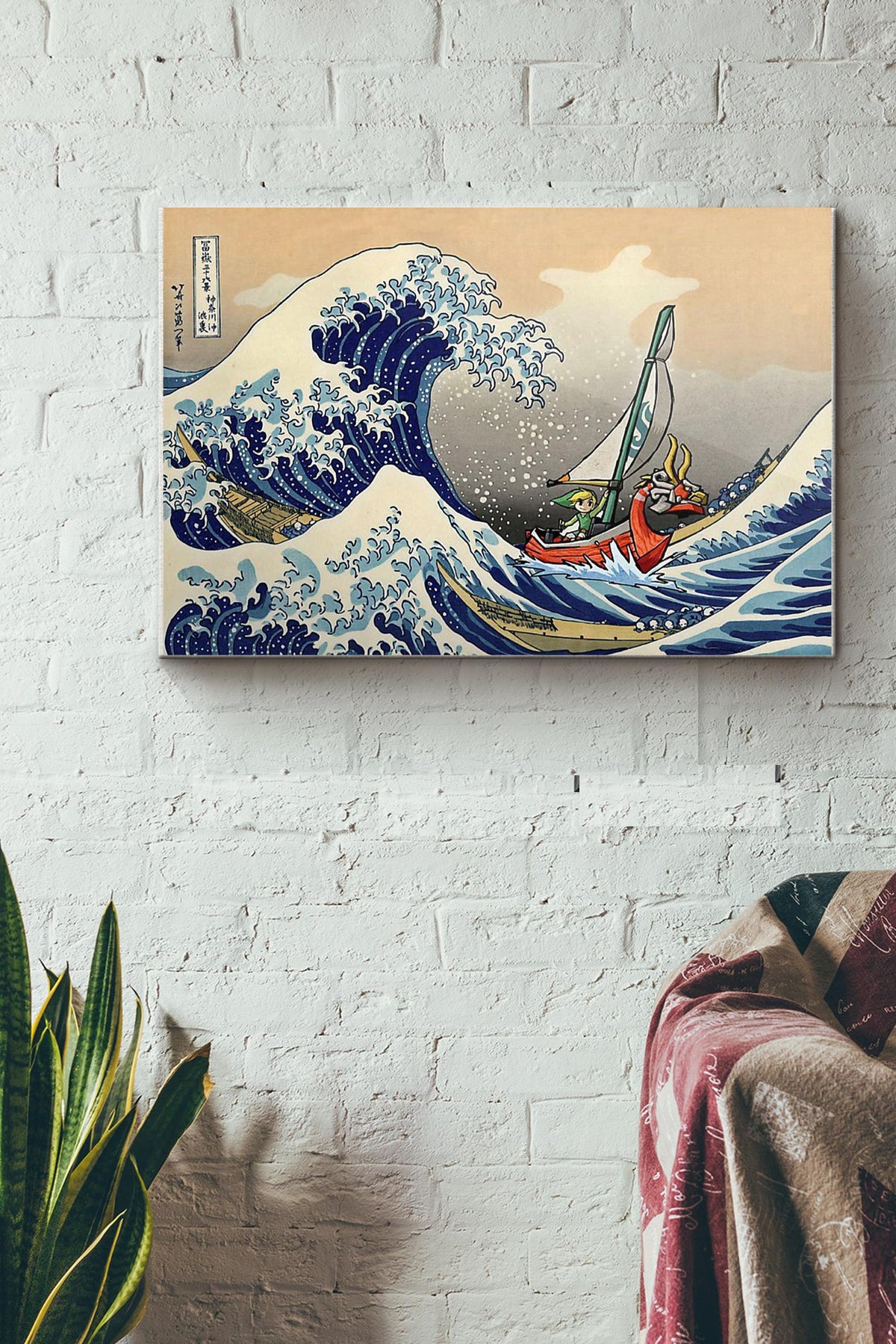 The Great Wave Off Kanagawlink Zeldposter Canvas Ideas, Canvas Hanging Prints,  Gift Idea Framed Prints, Canvas
