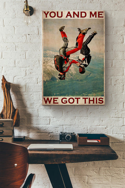Skydiving Couple You And Me We Got This Canvas Ideas, Canvas Hanging Prints,  Gift Idea Framed Prints, Canvas