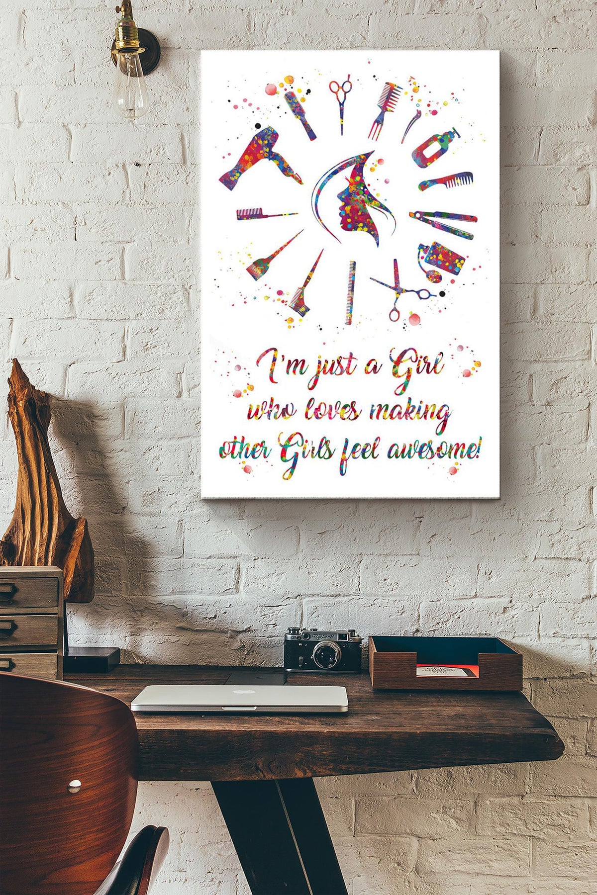 Im Just A Girl Loves Making Other Girl Awesome Make Up Artist Colorful Canvas Ideas, Canvas Hanging Prints,  Gift Idea Framed Prints, Canvas