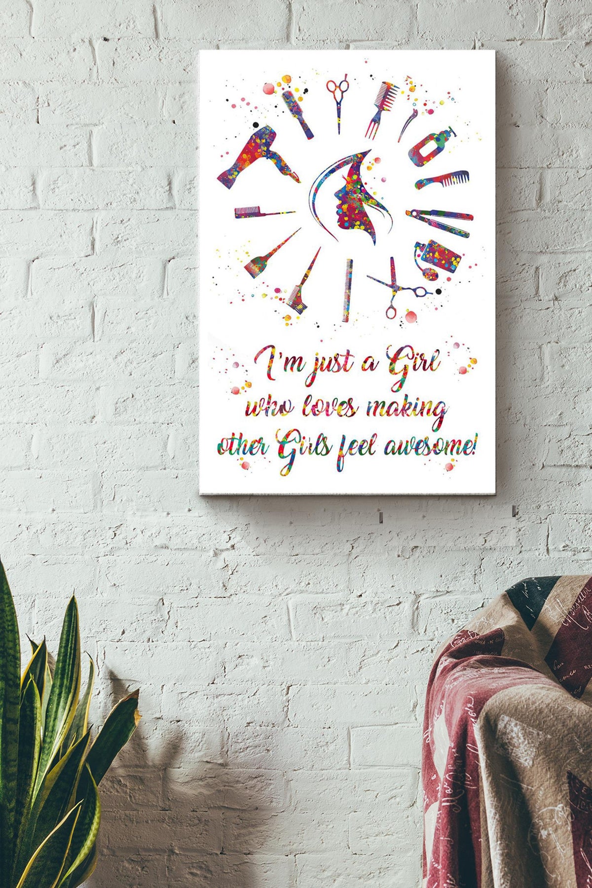 Im Just A Girl Loves Making Other Girl Awesome Make Up Artist Colorful Canvas Ideas, Canvas Hanging Prints,  Gift Idea Framed Prints, Canvas