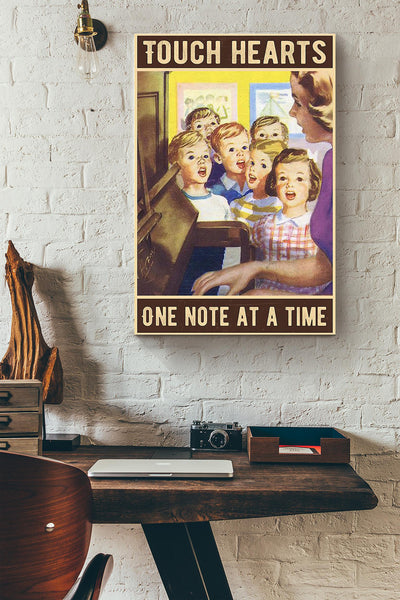 Music Teacher Touch Hearts One Note At A Time Canvas Ideas, Canvas Hanging Prints,  Gift Idea Framed Prints, Canvas