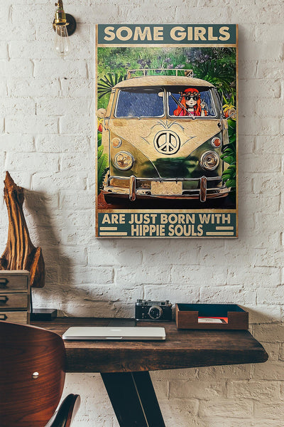 Some Girl Are Just Born With Hippie Souls Canvas Ideas, Canvas Hanging Prints,  Gift Idea Framed Prints, Canvas