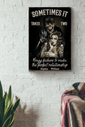 Sometimes It Takes Two Krazy To Make Ther Ferfect Relationship Tattoo Couple Canvas Ideas, Canvas Hanging Prints,  Gift Idea Framed Prints, Canvas