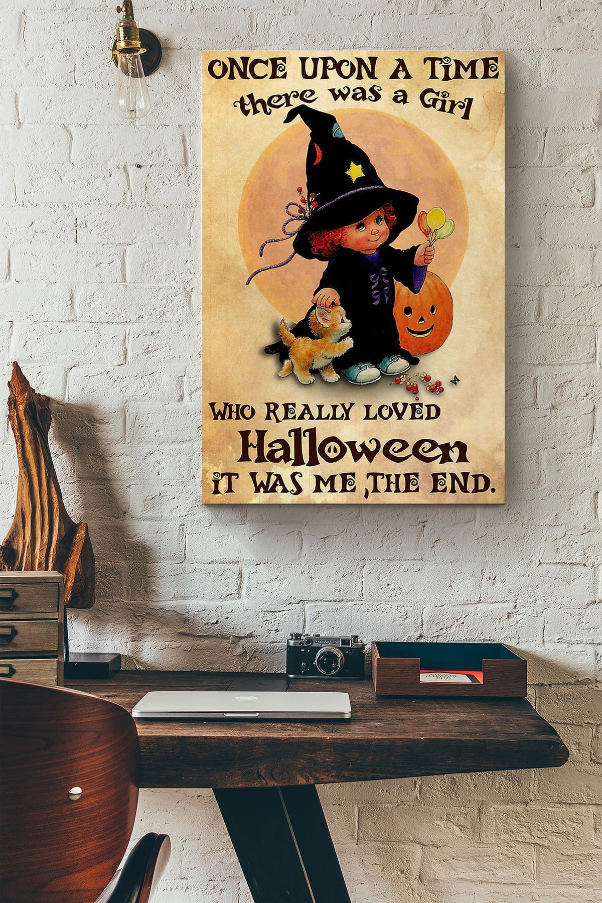 Once Upon A Time There Was A Cute Girl Who Really Loved Halloween The End Canvas Ideas, Canvas Hanging Prints,  Gift Idea Framed Prints, Canvas