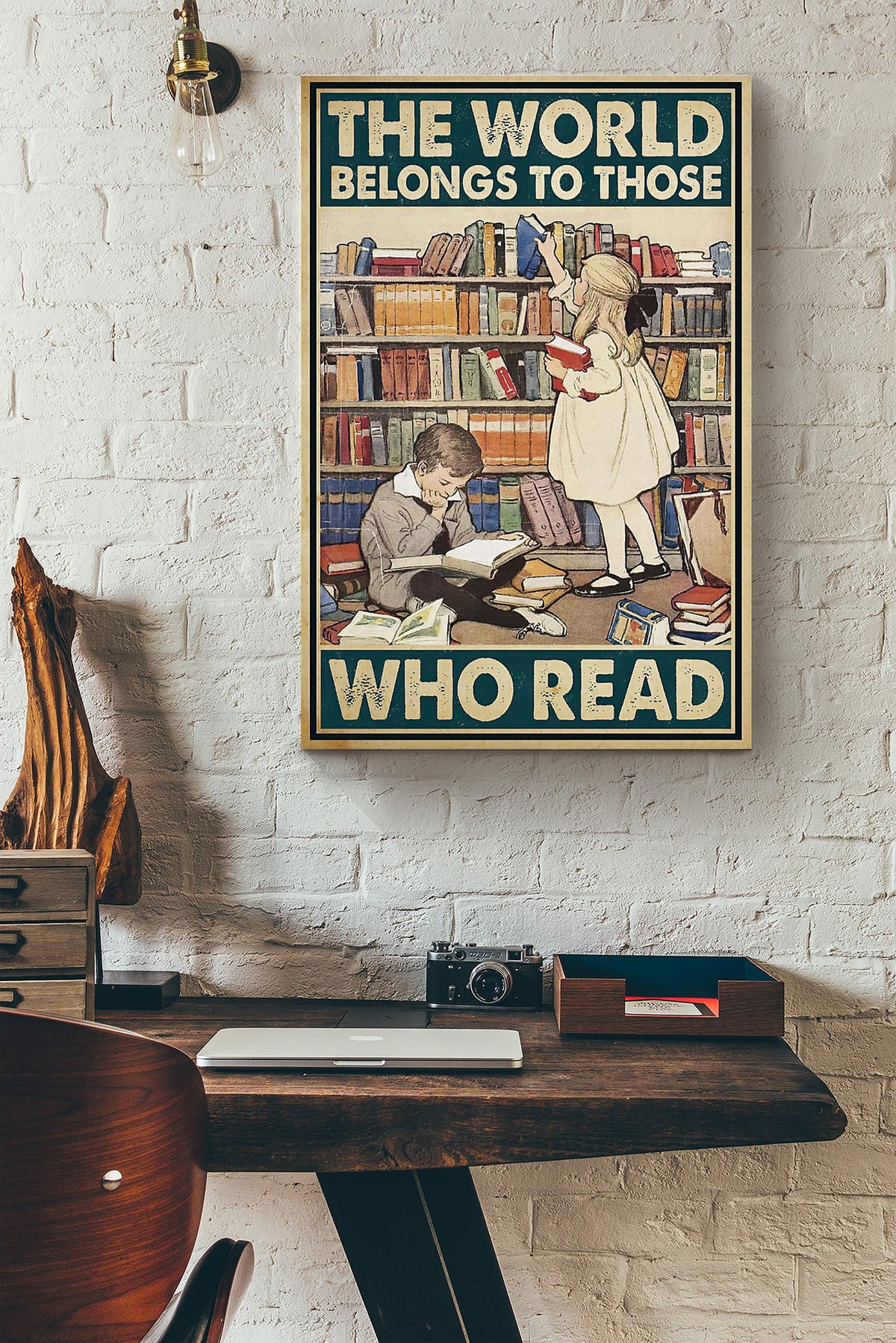 Reading The World Belongs To Those Who Read Canvas Ideas, Canvas Hanging Prints, Gift Idea Framed Prints, Canvas